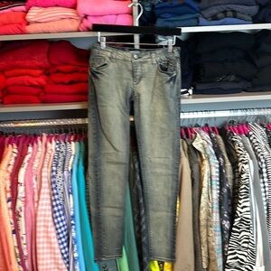 Mossimo Supply Co skinny acid wash jeans with front pocket studs size 5